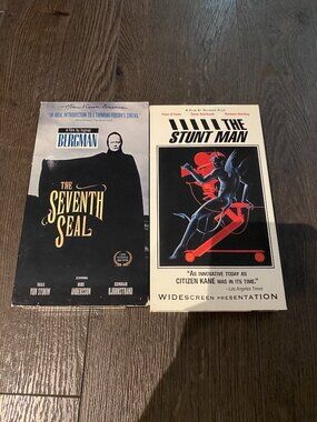 LOT OF 2 VINTAGE VHS - INGMAR BERGMAN THE SEVENTH SEAL / THE STUNT MAN PREOWNED